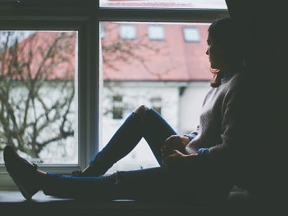 window-view-woman-sitting